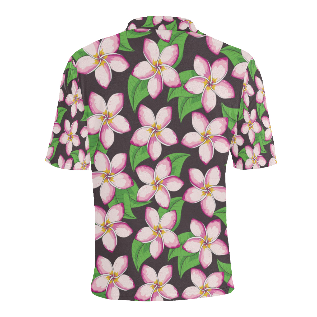 Pink Plumeria Pattern Print Design PM019 Men Polo Shirt