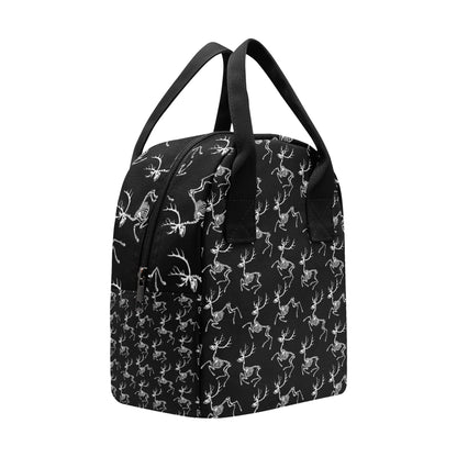 Deer Skeleton Print Pattern Insulated Lunch Bag