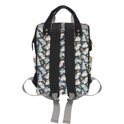 Bunny Pattern Print Design 04 Diaper Bag Backpack