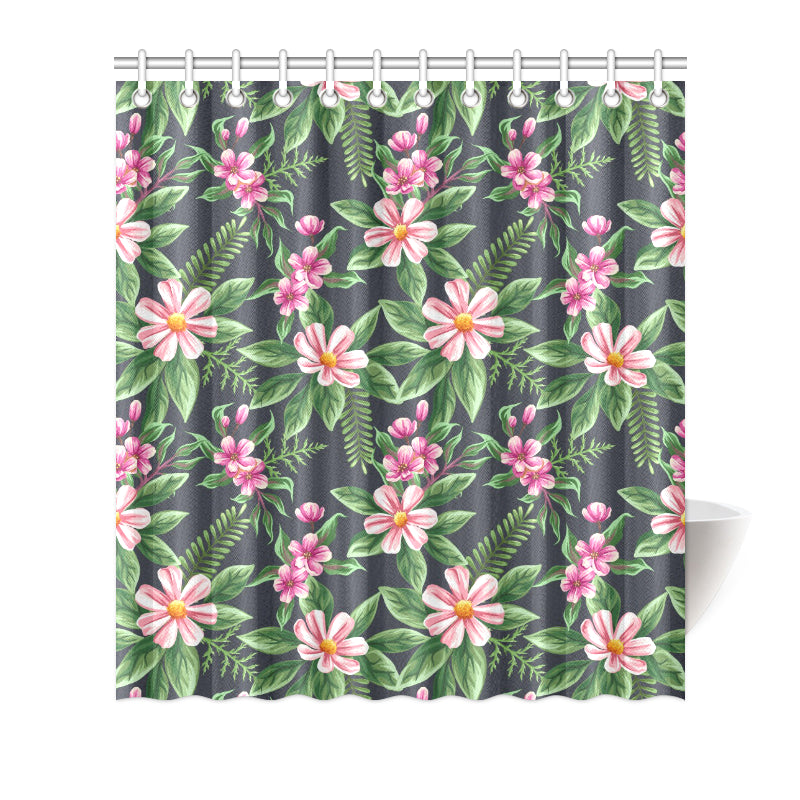 Summer Floral Pattern Print Design SF010 Shower Curtain