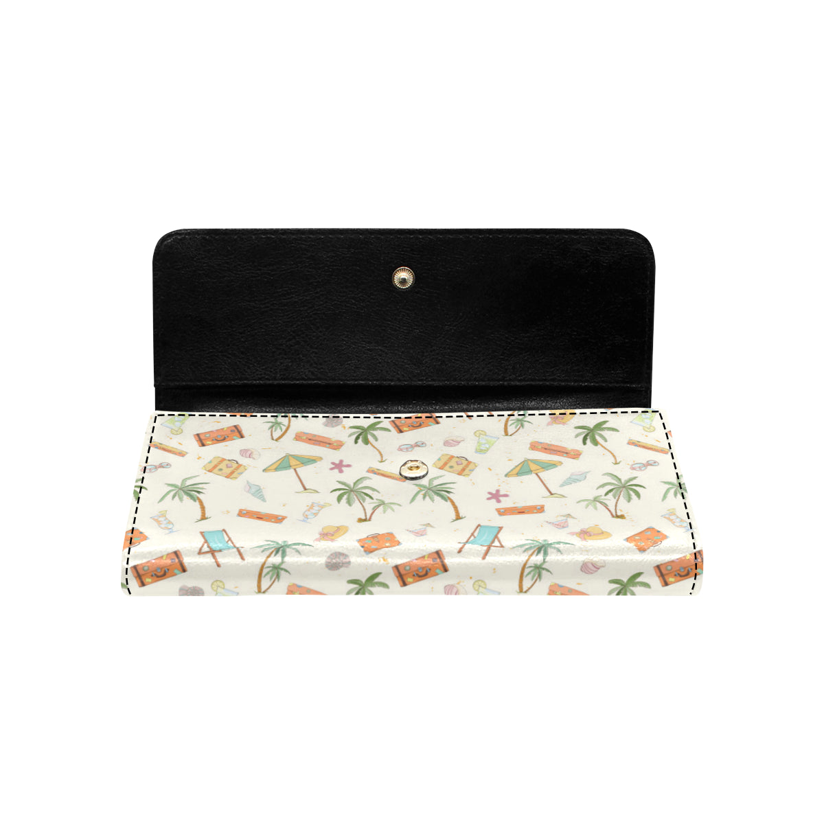Beach Themed Pattern Print Design 05 Women's Trifold Wallet