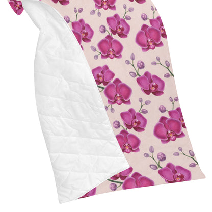 Orchid Purple Pattern Print Design OR04 Premium Quilt