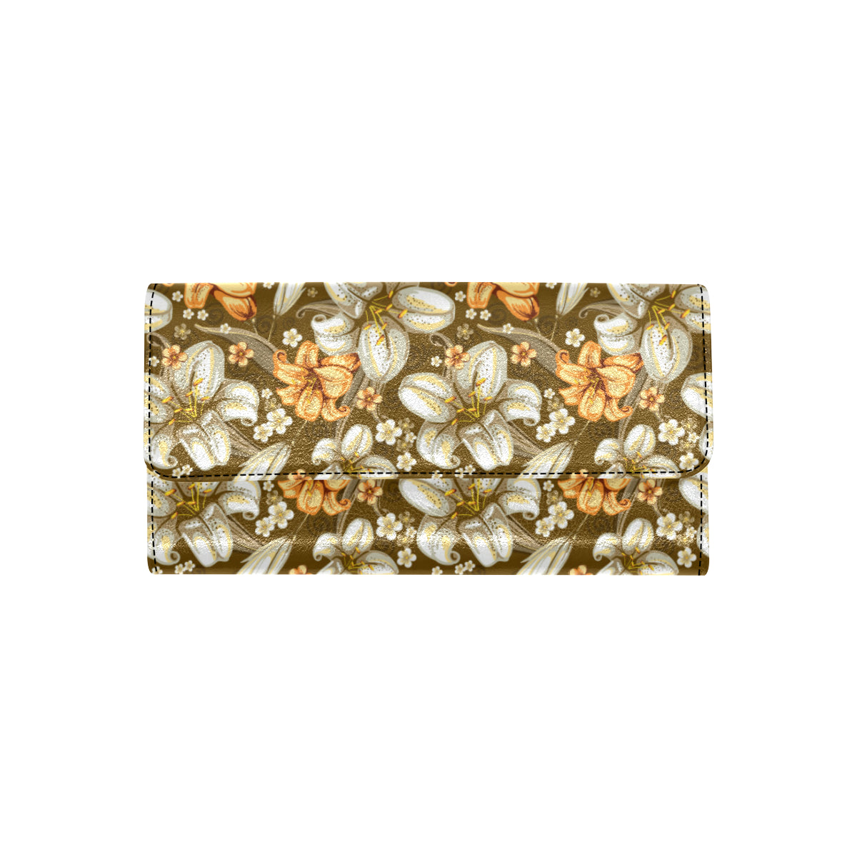 Lily Pattern Print Design 01 Women's Trifold Wallet