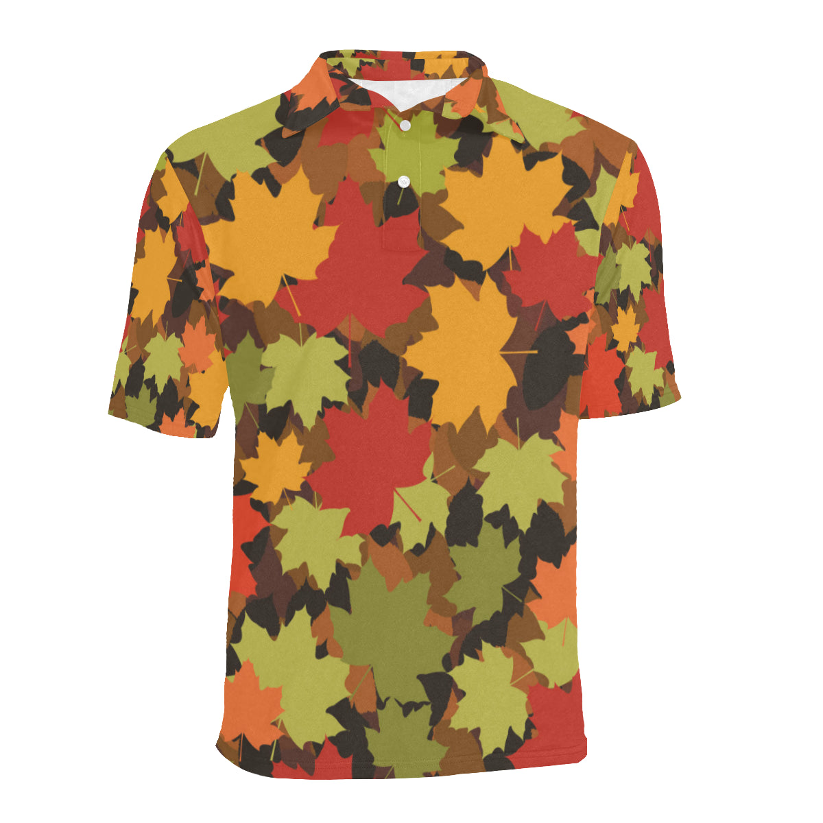 Maple Leaf Pattern Print Design 05 Men Polo Shirt