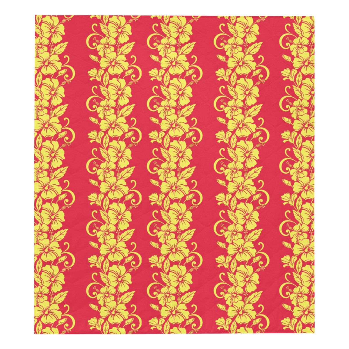 Orange Hibiscus Pattern Print Design HB018 Premium Quilt