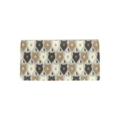 Bear Pattern Print Design 04 Women's Trifold Wallet
