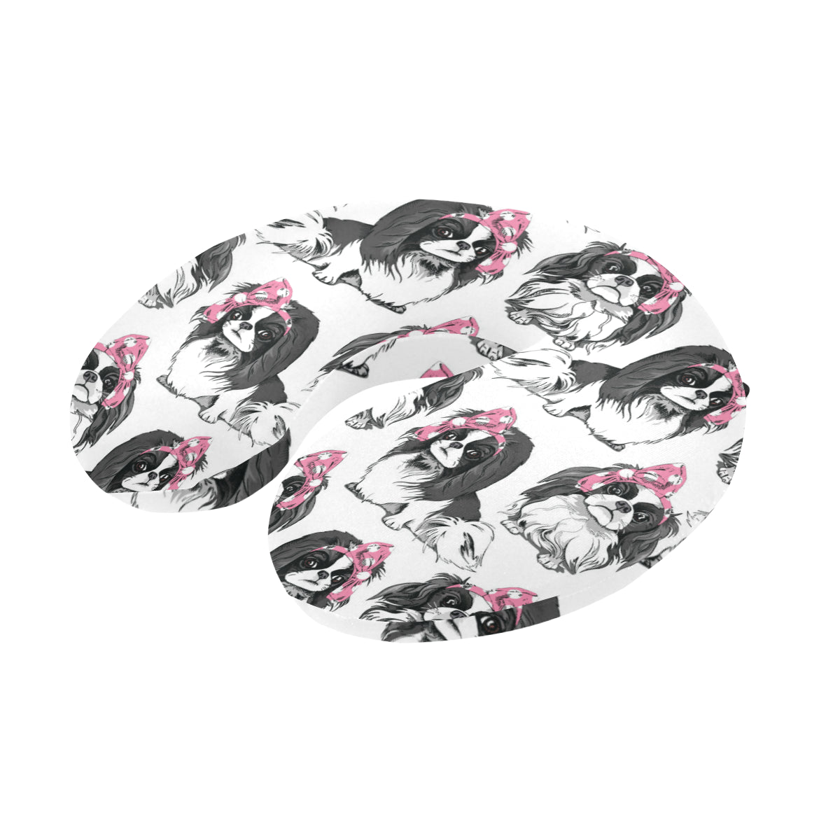 Japanese Chin Pattern Print Design 01 U-Shaped Travel Neck Pillow