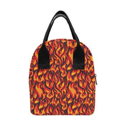 Flame Fire Print Pattern Insulated Lunch Bag