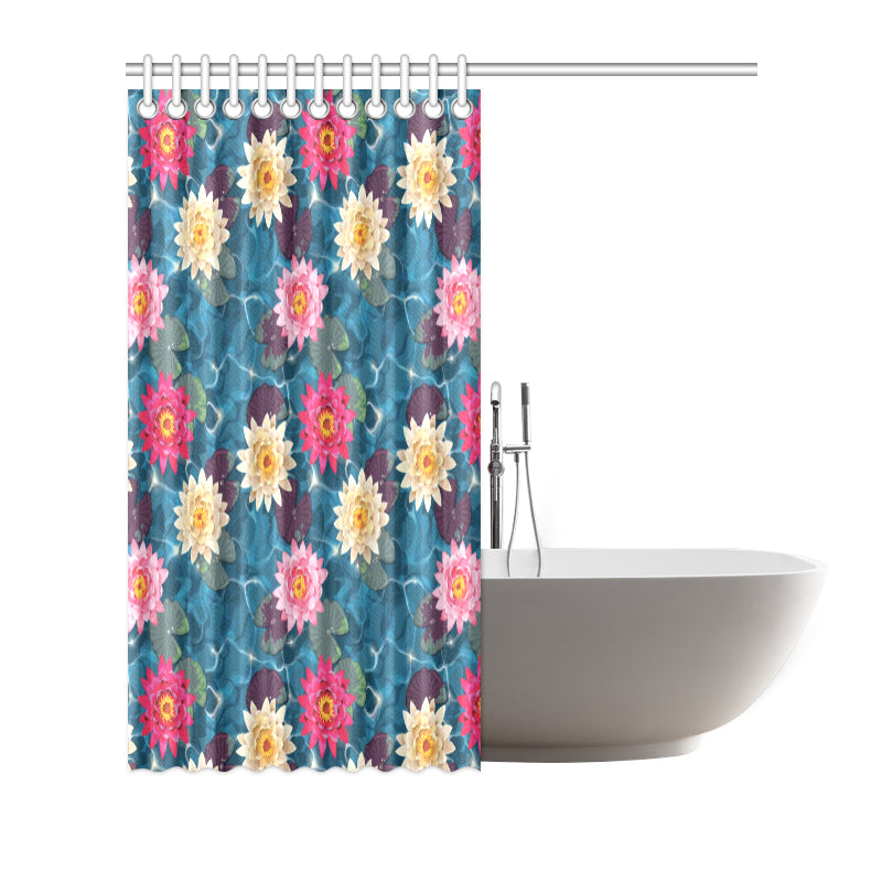Water Lily Pattern Print Design WL05 Shower Curtain