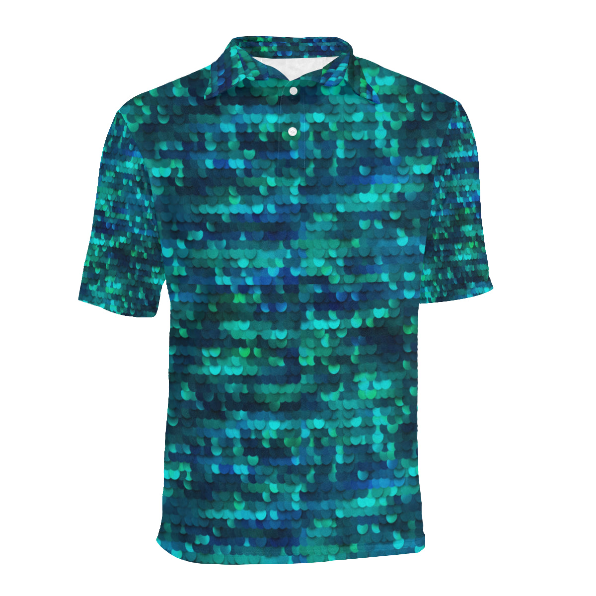 Mermaid Scales Pattern Print Design 06 Men Polo Shirt