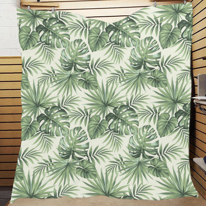 Palm Leaf Pattern Print Design A02 Premium Quilt
