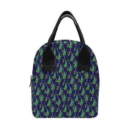 Peacock Art Design Print Insulated Lunch Bag