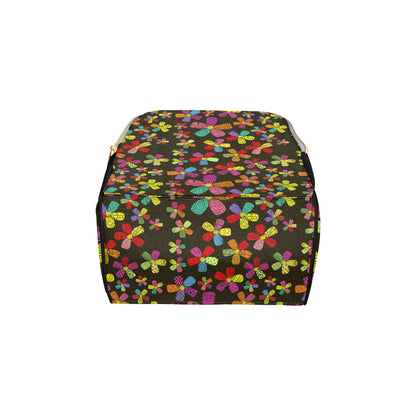 Flower Power Colorful Print Pattern Diaper Bag Backpack