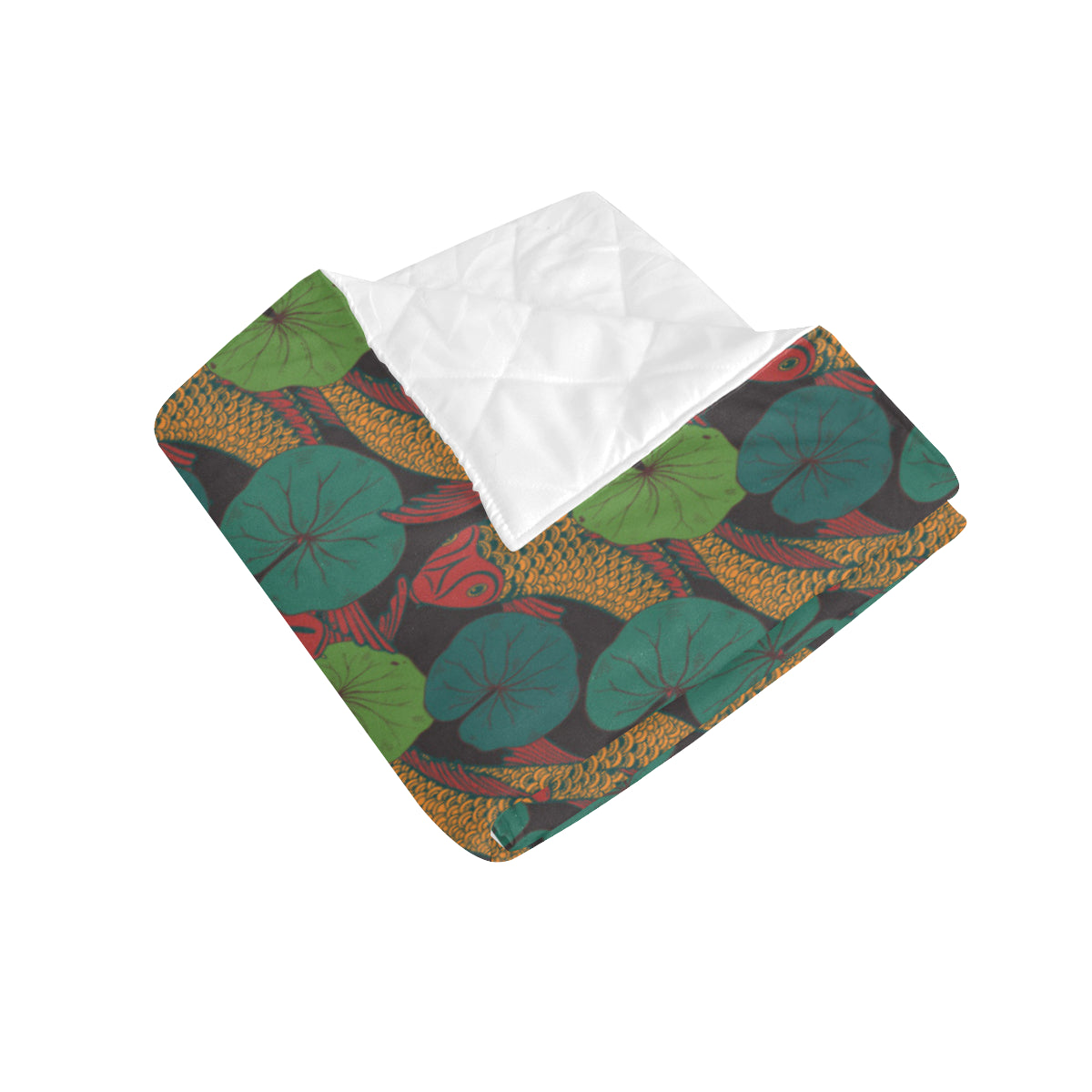 KOI Fish Pattern Print Design 01 Premium Quilt