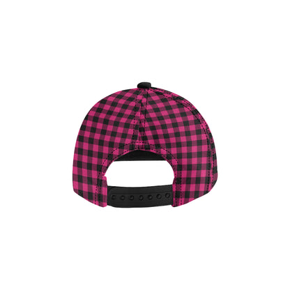 Pink Tartan Plaid Pattern Snapback Cap