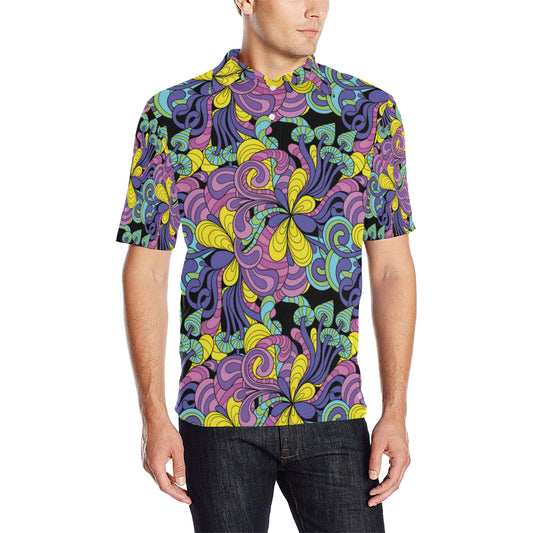 Psychedelic Pattern Print Design A04 Men Polo Shirt