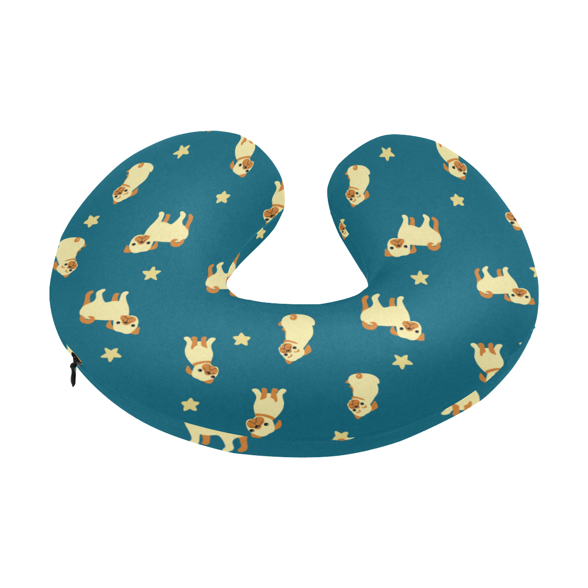 Pug Pattern Print Design A06 U-Shaped Travel Neck Pillow