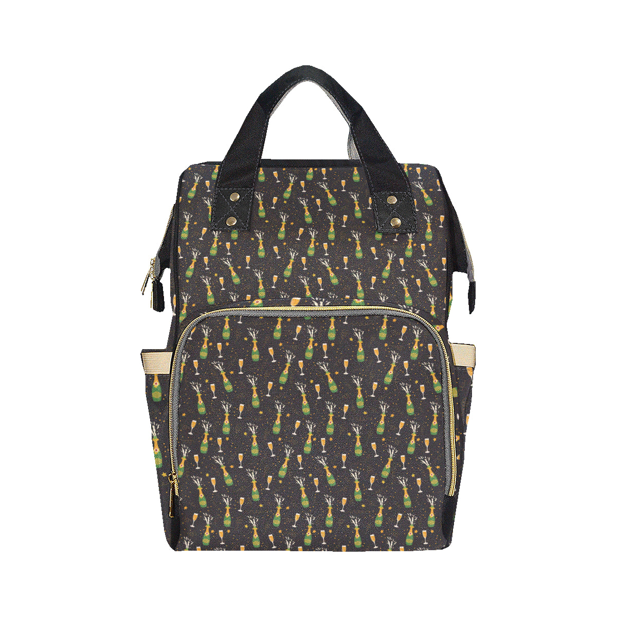 Champagne Pattern Print Design 04 Diaper Bag Backpack