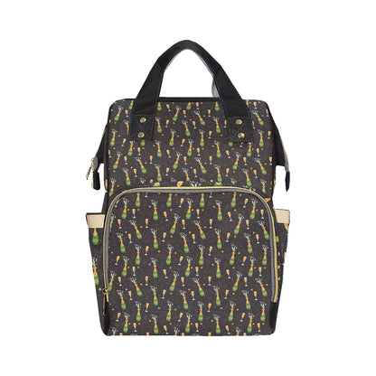 Champagne Pattern Print Design 04 Diaper Bag Backpack