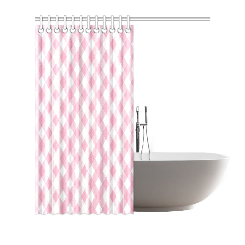 Gingham Pink Pattern Print Design 02 Shower Curtain