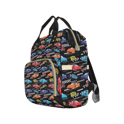 Racing Pattern Print Design A05 Diaper Bag Backpack