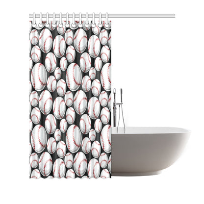 Baseball Black Background Shower Curtain