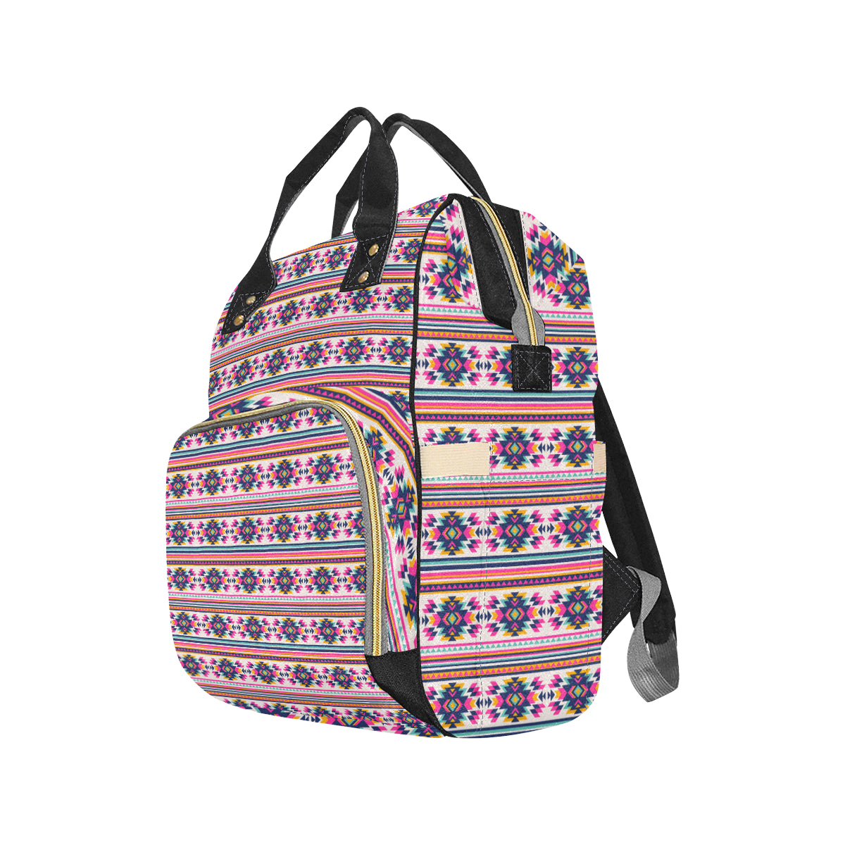 Indian Navajo Neon Themed Design Print Diaper Bag Backpack