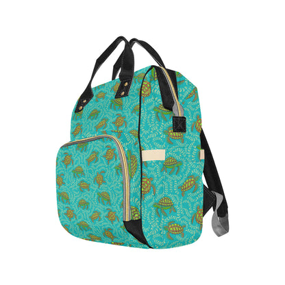 Sea Turtle Pattern Print Design T010 Diaper Bag Backpack