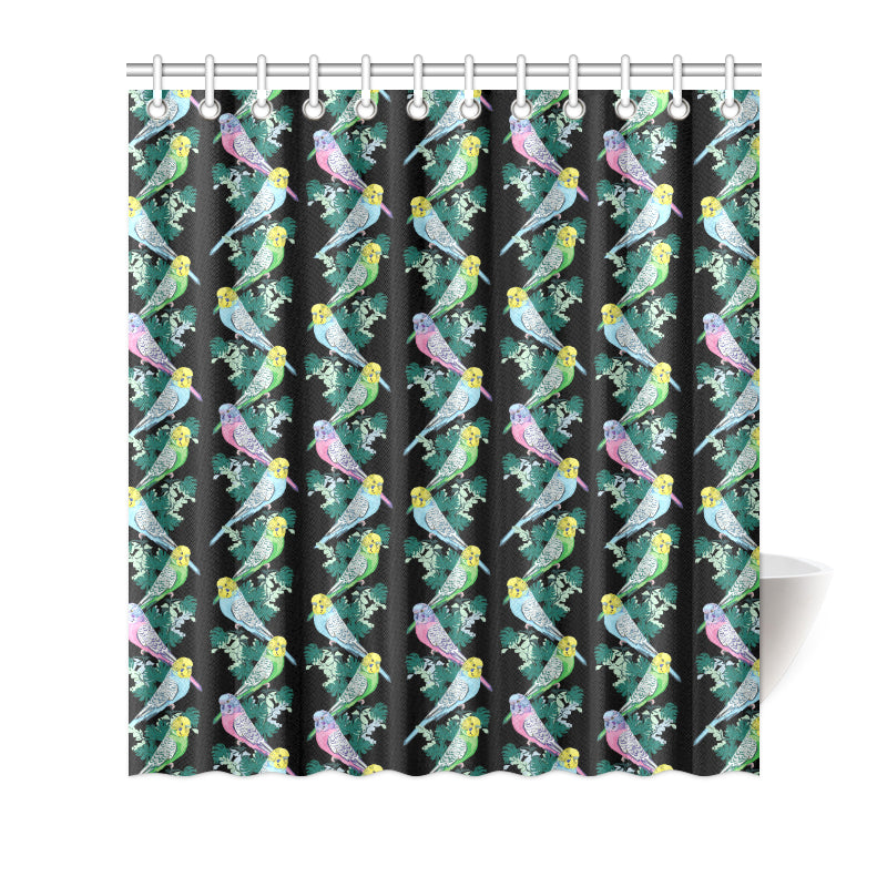 Budgerigar Pattern Print Design 03 Shower Curtain