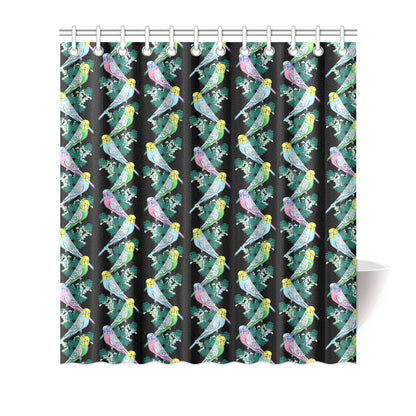 Budgerigar Pattern Print Design 03 Shower Curtain