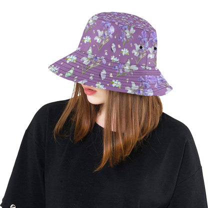 Iris Pattern Print Design IR09 Unisex Bucket Hat