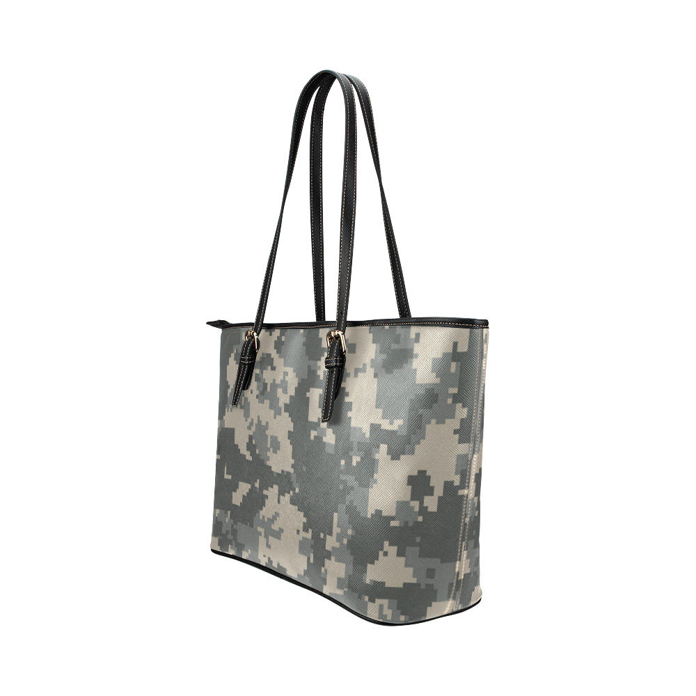 ACU Digital Camouflage Leather Tote Bag