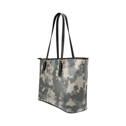 ACU Digital Camouflage Leather Tote Bag