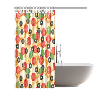 Pizza Pattern Print Design A05 Shower Curtain