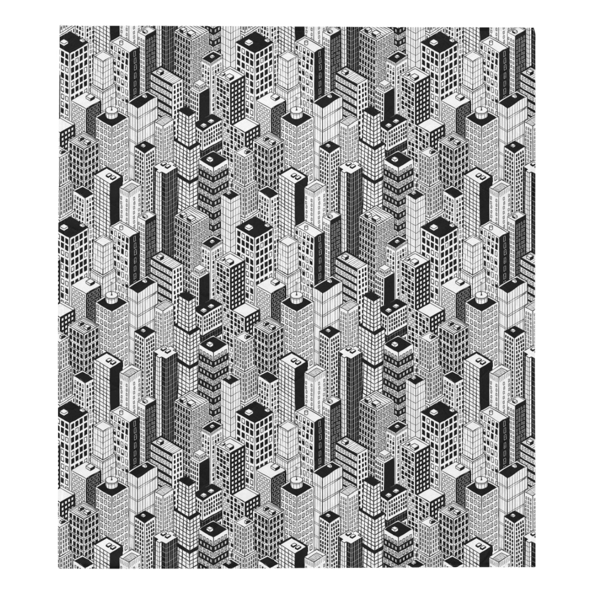 City  Pattern Print Design 02 Premium Quilt