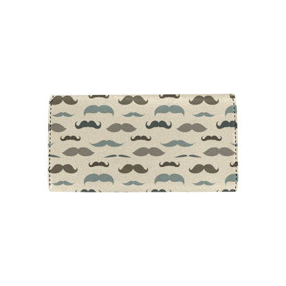 Mustache Pattern Print Design A01 Women's Trifold Wallet