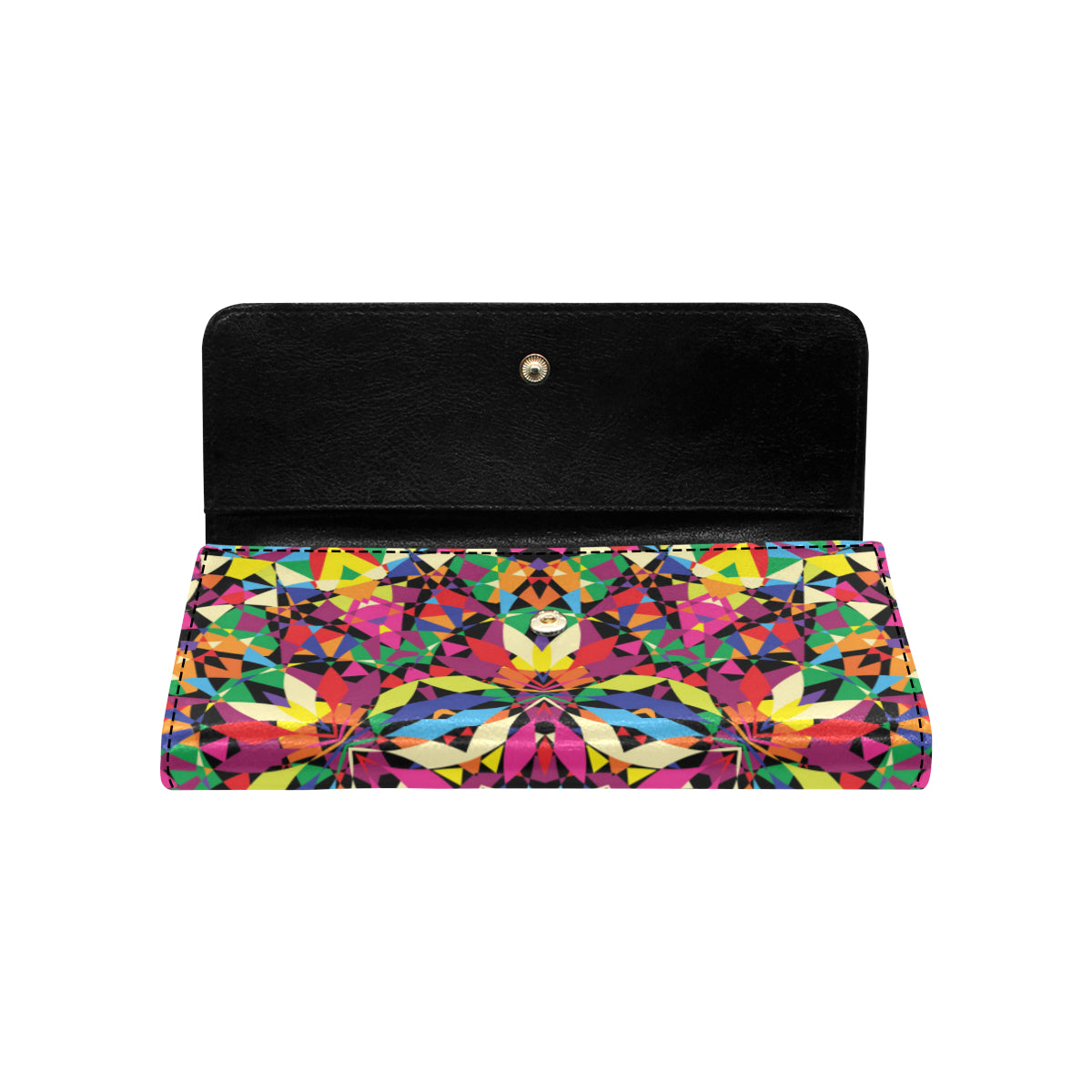 Kaleidoscope Pattern Print Design 02 Women's Trifold Wallet