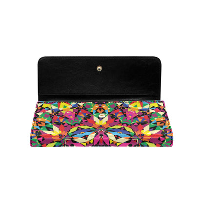 Kaleidoscope Pattern Print Design 02 Women's Trifold Wallet