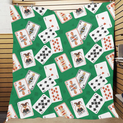 Poker Cards Pattern Print Design A03 Premium Quilt