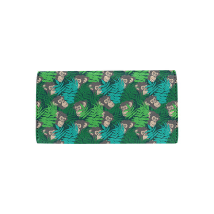 Chimpanzee Pattern Print Design 01 Women's Trifold Wallet