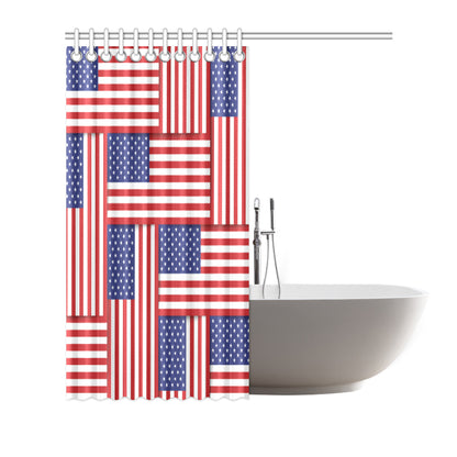 Patriotic US Flag Pattern Print Design A01 Shower Curtain