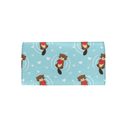 Sea Otter Cute Pattern Print Design 04 Women's Trifold Wallet