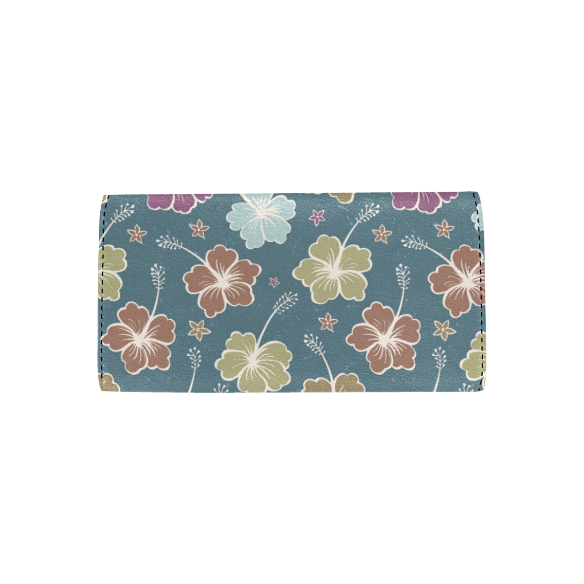 Hibiscus Pattern Print Design HB033 Women's Trifold Wallet