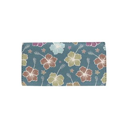 Hibiscus Pattern Print Design HB033 Women's Trifold Wallet