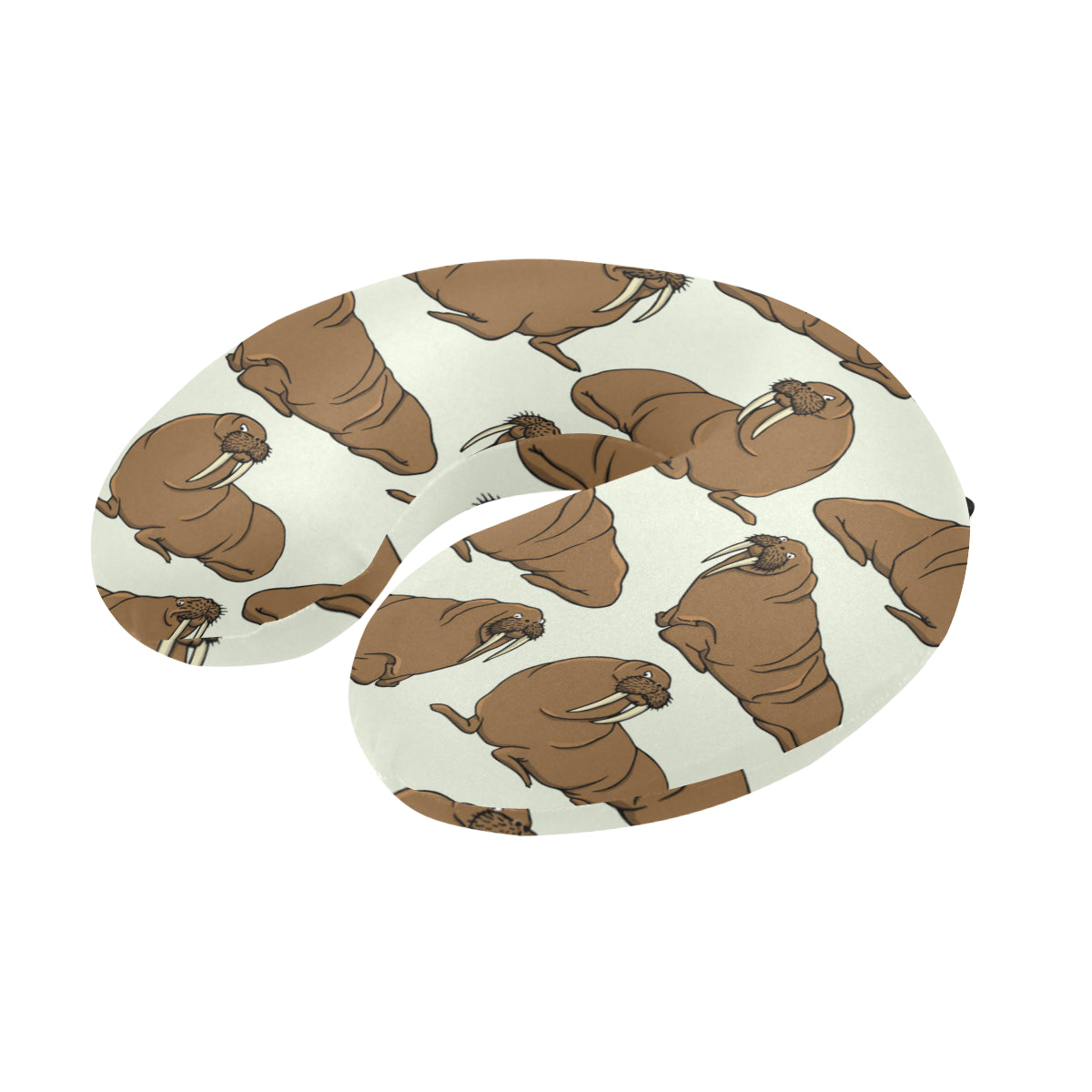 Walrus Pattern Print Design 03 U-Shaped Travel Neck Pillow