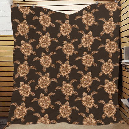 Tribal Sea Turtle Pattern Print Design T09 Premium Quilt
