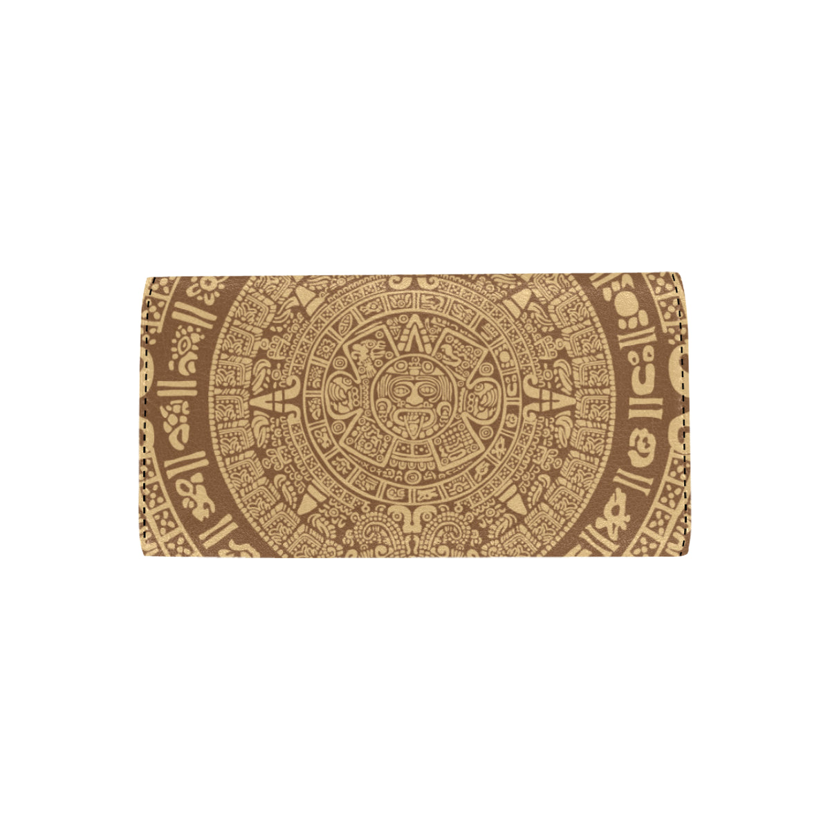 Mayan Pattern Print Design 01 Women's Trifold Wallet