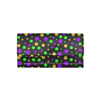 Mardi Gras Pattern Print Design 07 Women's Trifold Wallet