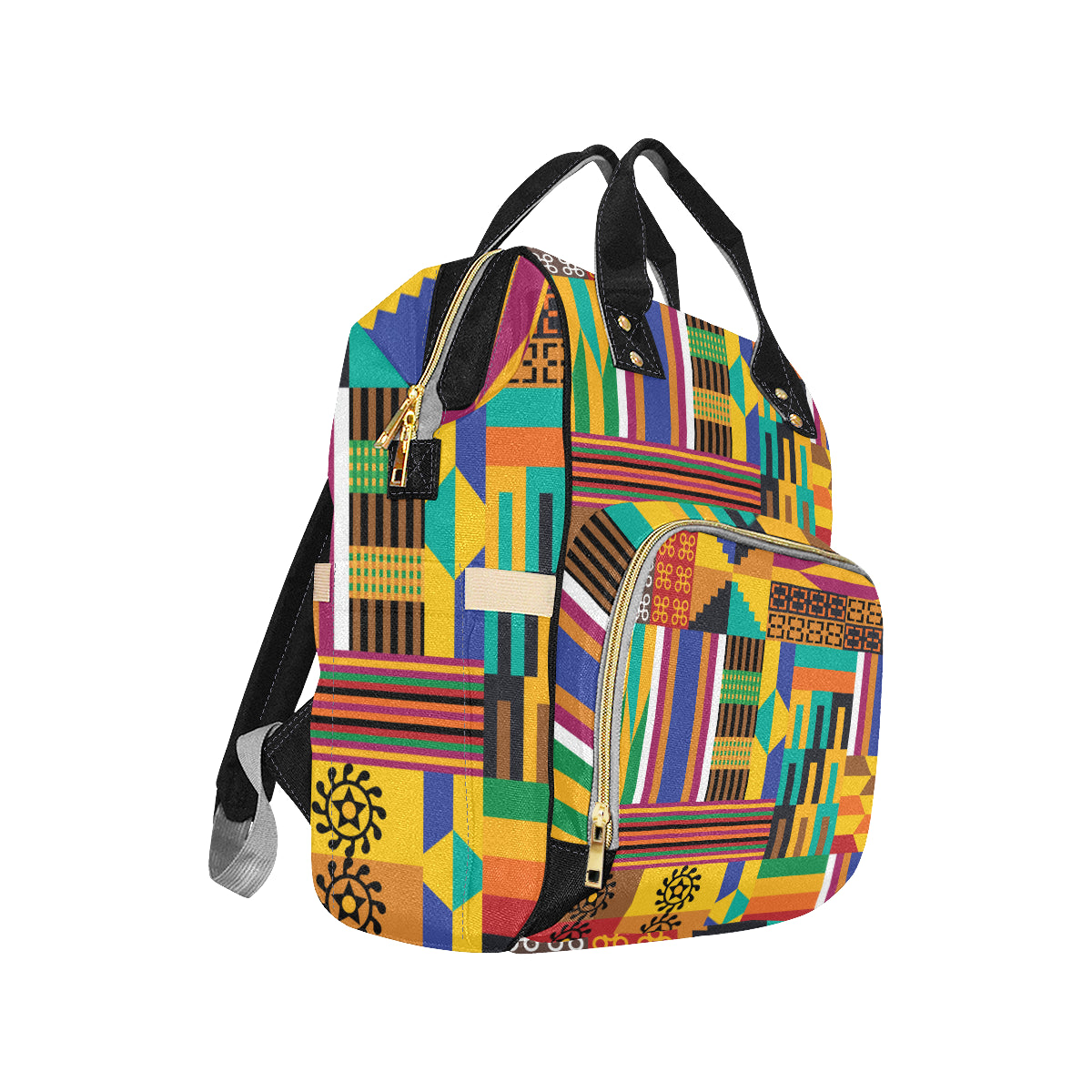 Kente Pattern Print Design 03 Diaper Bag Backpack