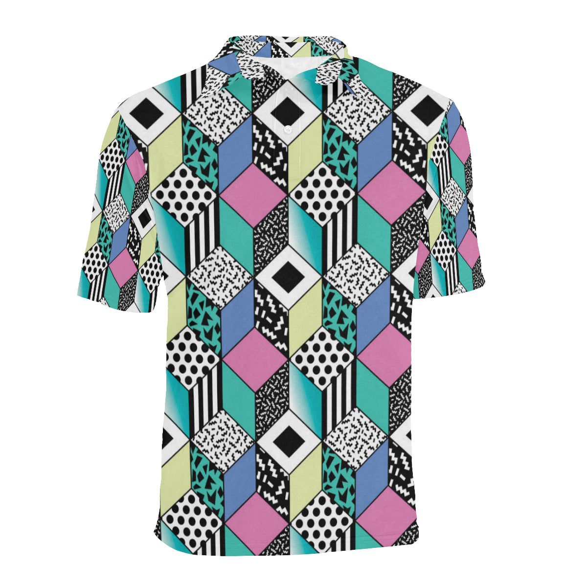 90s Pattern Print Design 3 Men Polo Shirt